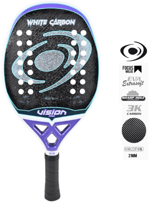 Rakieta do tenisa plażowego model White Carbon 2026
